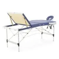Массажный стол складной MED-MOS JFAL01A 3-х секционный, алюминиевая  рама, синий от магазина zdorov.by
