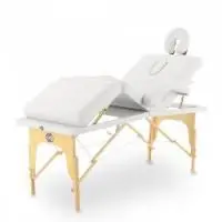 Массажный стол складной MED-MOS JF-Tapered 4-х секционный, деревянная  рама, белый от магазина zdorov.by