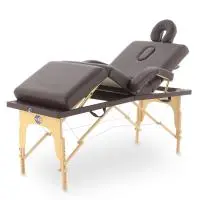 Массажный стол складной MED-MOS JF-Tapered 4-х секционный, деревянная  рама, коричневый  от магазина zdorov.by