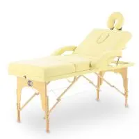 Массажный стол складной MED-MOS JF-Tapered 4-х секционный, деревянная  рама, бежевый от магазина zdorov.by