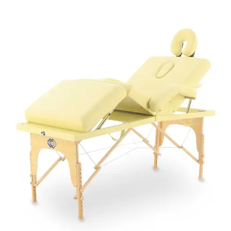 массажный стол складной med-mos jf-tapered 4-х секционный, деревянная  рама, бежевый от магазина zdorov.by