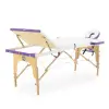 массажный стол складной med-mos jf-ay01 3-х секционный, деревянная  рама, белый-голубой от магазина zdorov.by