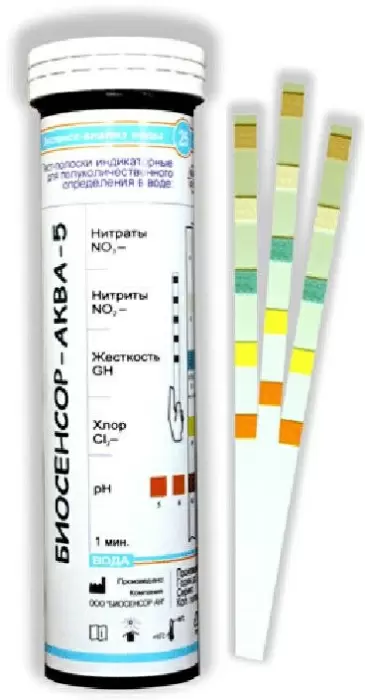 Тест-полоски «Биосенсор-Аква-5» 25 шт (тестирование воды)