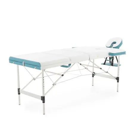 массажный стол складной med-mos jfal01a 3-х секционный, алюминиевая  рама, коричневый от магазина zdorov.by