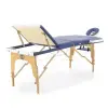 массажный стол складной med-mos jf-ay01 3-х секционный, деревянная  рама, белый-голубой от магазина zdorov.by