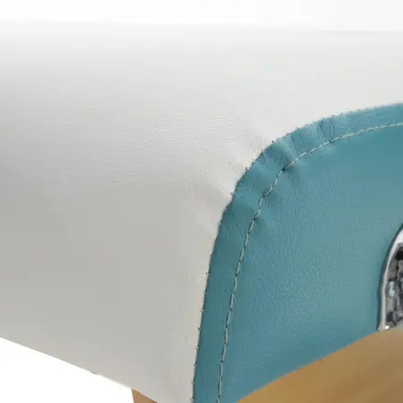 массажный стол складной med-mos jf-ay01 3-х секционный, деревянная  рама, белый-голубой от магазина zdorov.by