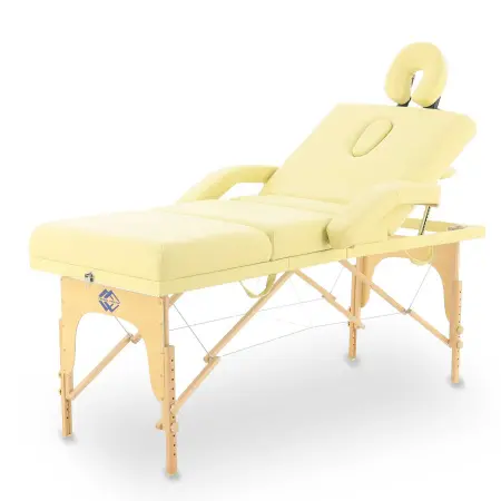 массажный стол складной med-mos jf-tapered 4-х секционный, деревянная  рама, бежевый от магазина zdorov.by