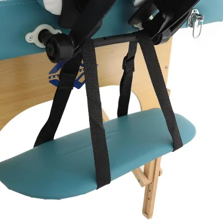 массажный стол складной med-mos jf-ay01 3-х секционный, деревянная  рама, белый-голубой от магазина zdorov.by