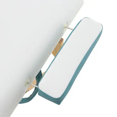 массажный стол складной med-mos jf-ay01 3-х секционный, деревянная  рама, белый-голубой от магазина zdorov.by