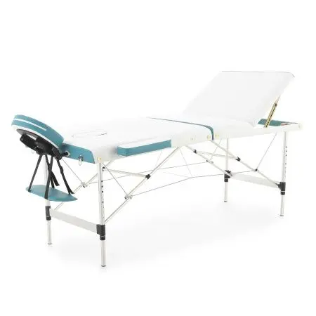 массажный стол складной med-mos jfal01a 3-х секционный, алюминиевая  рама, коричневый от магазина zdorov.by