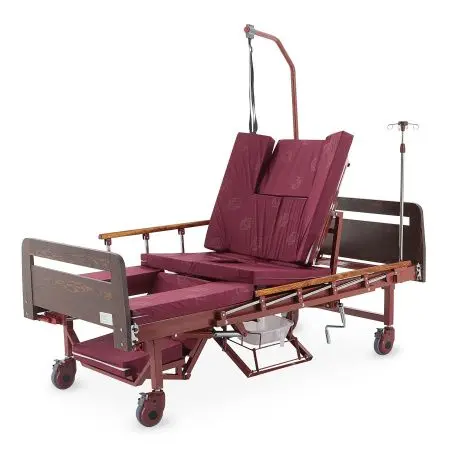 Кровать механическая YG-5  с боковым переворачиванием, туалетным устройством и функцией «кардиокресло» фото в интернет магазине | zdorov.by