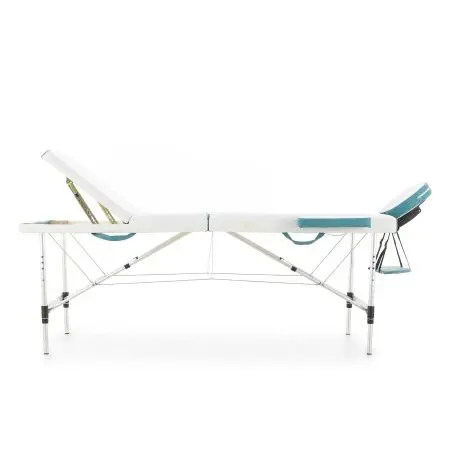 массажный стол складной med-mos jfal01a 3-х секционный, алюминиевая  рама, коричневый от магазина zdorov.by