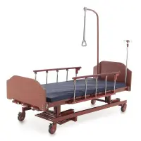 Кровать механическая E-31 (ММ-3024Н-00) (3 функции) с ростоматом и полкой