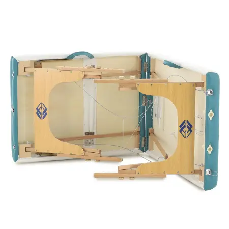 массажный стол складной med-mos jf-ay01 3-х секционный, деревянная  рама, белый-голубой от магазина zdorov.by