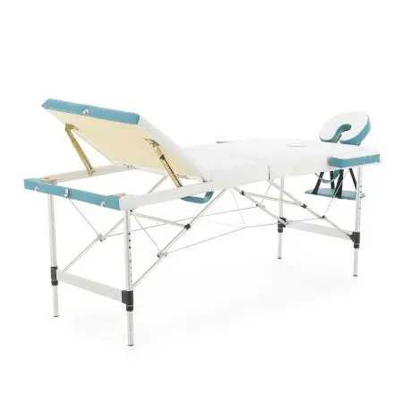 массажный стол складной med-mos jfal01a 3-х секционный, алюминиевая  рама, коричневый от магазина zdorov.by