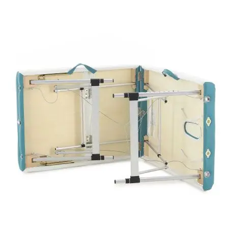 массажный стол складной med-mos jfal01a 3-х секционный, алюминиевая  рама, коричневый от магазина zdorov.by