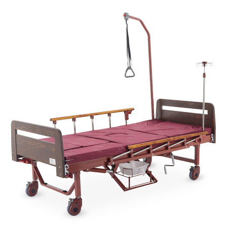 Кровать механическая YG-5  с боковым переворачиванием, туалетным устройством и функцией «кардиокресло» фото в интернет магазине | zdorov.by